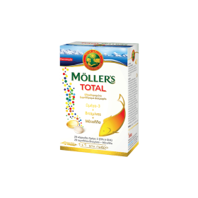 Moller's Total Ολοκληρωμένο Συμπλήρωμα Διατροφής Ωμέγα 3, Βιταμινών & Μετάλλων, (28 caps + 28 tabs)
